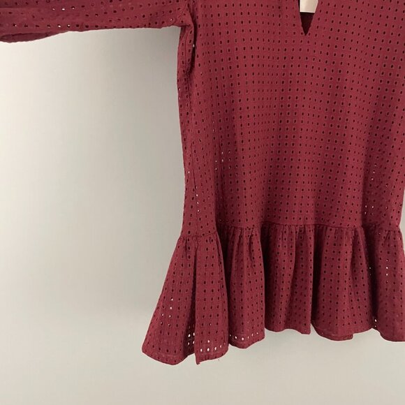 Eberjey Portola Tessa Semi-Sheer Eyelet Dress in Brick Size Medium - Picture 5 of 6